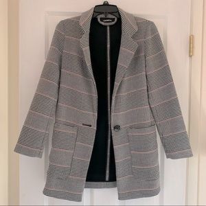 Express plaid car coat/peacoat